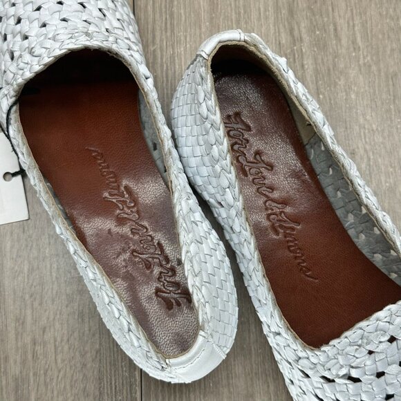 For Love & Lemons Shoes Womens Sz 7 Braided Leather Loafer Low Top Slip On White - Picture 11 of 13